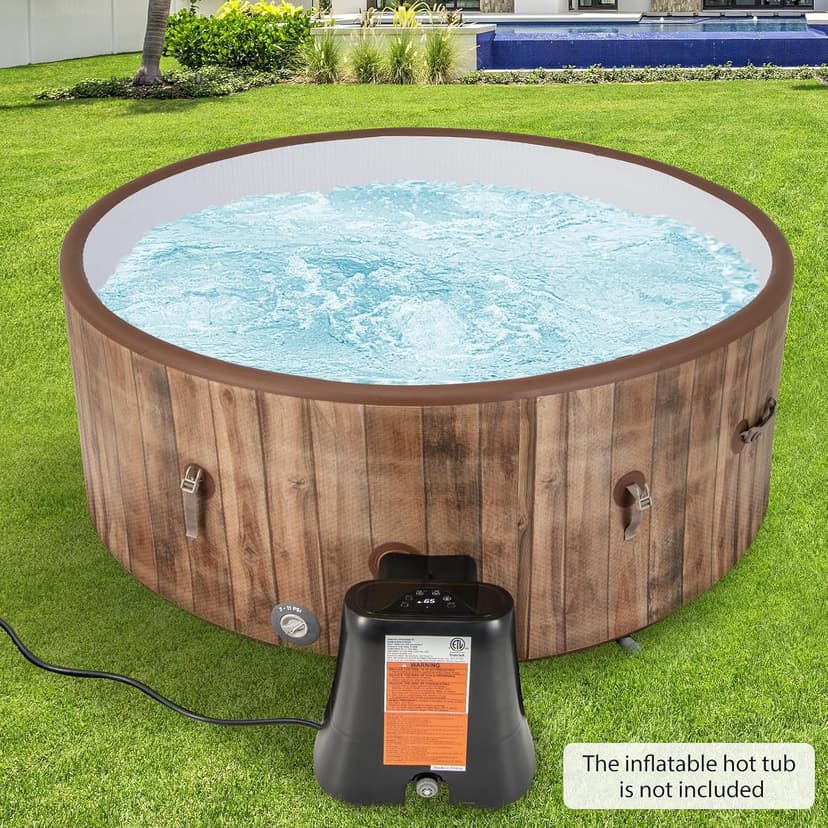 Goplus Electric Heater Pump for Inflatable Hot Tub, 1350W SPA Control Center for Bubble, Filtration & Heating, Water Heater Control with Touch Panel & LED Display, SPA Management System