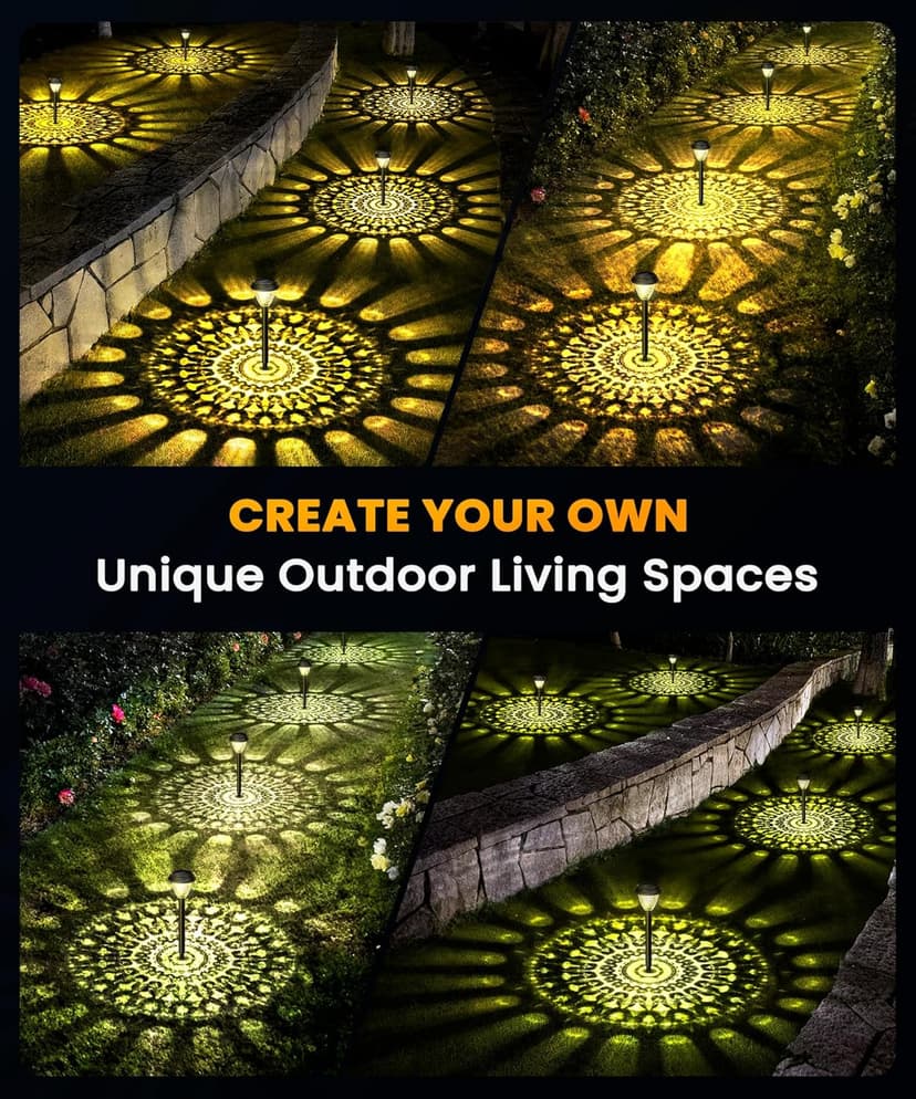 Super Bright Solar Lights for Outside, Up to 12H Solar Lights Outdoor Waterproof, 8 Pack Outdoor Lights Decorative, Garden Lights Dusk to Dawn Auto On/Off,Solar Pathway Lights for Yard,Landscape