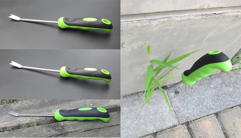 Stainless Steel Straight Weeder 13-Inch - Premium Garden Hand Weeder - Deep Underground Weeder - Stainless Steel Blade Mirror Polishing - with Soft Dual-Color Ergonomic Handle