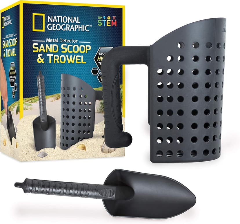 NATIONAL GEOGRAPHIC Metal Detector Accessories – Includes Sand Scoop for Metal Detecting and Metal Detector Shovel, Use as Sand Sifter for The Beach, Metal Detecting Accessories