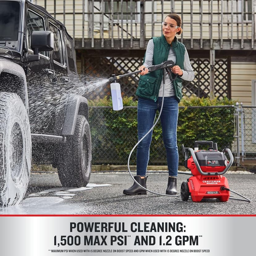 CRAFTSMAN V20 RP Cordless Pressure Washer, 1500 Max PSI, Draws from Any Water Source, Includes (2) 9Ah Batteries and Charger (CMCPW1500N2)