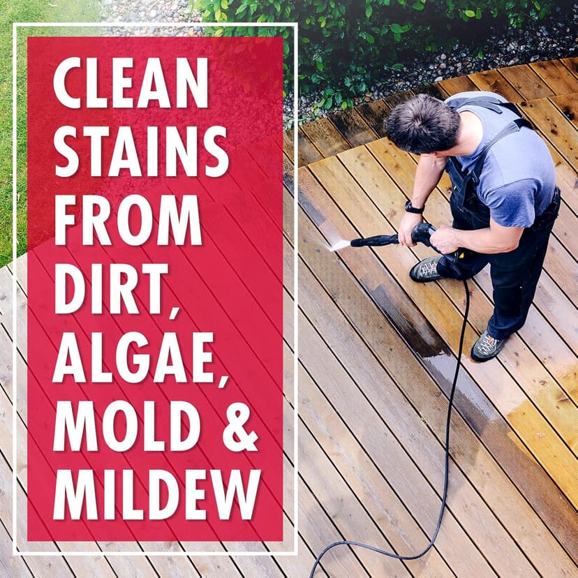 30 Seconds Outdoor Cleaner | Cleans Moss & Algae Stains from House, Vinyl Siding, Deck, Patio, Fence - 3 Capped Bottles, 1 Hose End Spray Attachment (64 Fl Oz (Pack of 3)