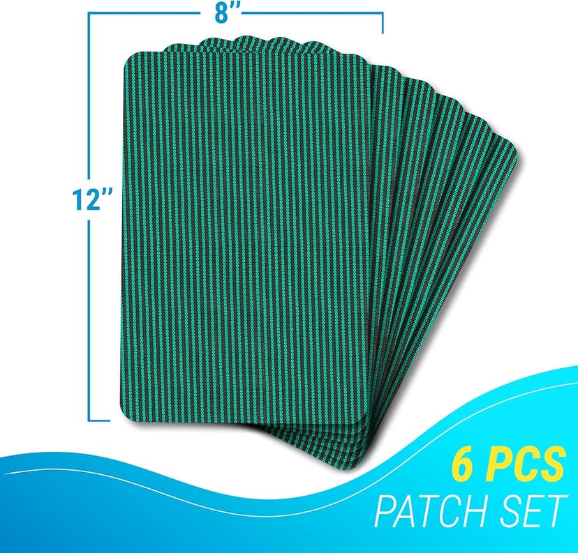 Pool Patch Repair Kit, Pool Safety Cover Patch Kit 12 x 8 Self Adhesive, Swimming Pool Cover Repair Kit 6 Pсs Green