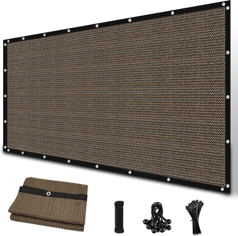 Amagenix 90% Sun Shade Cloth with Grommets, 8' x 10' Pergola Replacement Shade Cover Canopy Privacy Screen for Outdoor Patio Garden, Mocha (We Customized)