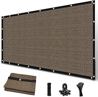 Amagenix 90% Sun Shade Cloth with Grommets, 8' x 10' Pergola Replacement Shade Cover Canopy Privacy Screen for Outdoor Patio Garden, Mocha (We Customized)