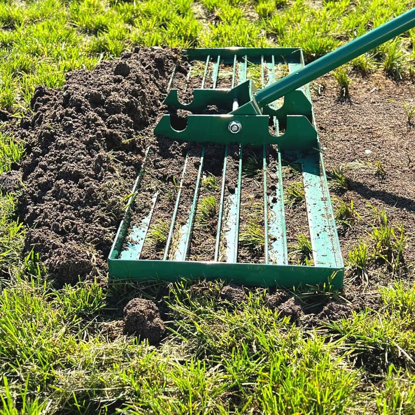 LANDZIE Lawn Leveling Rake – 24" Steel Handle Yard Leveler, Lawn Level Tool for Creating a Flat Surface - Works for Soil, Dirt, Topdressing and Ground