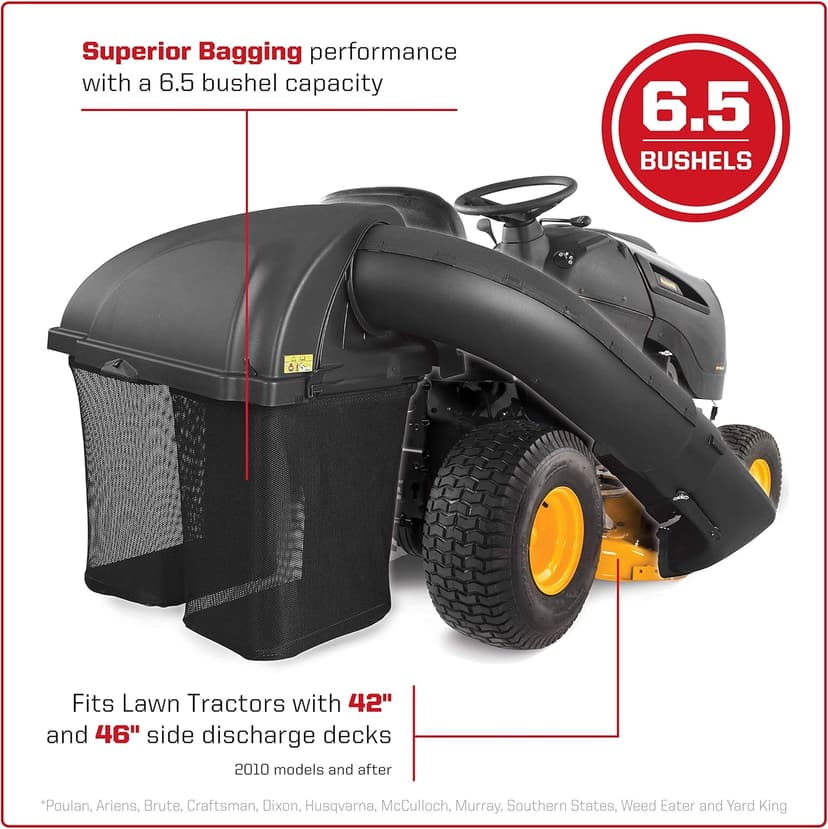 Arnold Corporation 19A30034000 Twin Bagger for Husqvarna Outdoor Products, Tractors with 42" and 46" Side Discharge Decks, Black