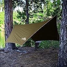 Rain Fly Tarp | Waterproof Tent Shelter Canopy | Lightweight Easy Setup for Hammock, Backpacking or Camp Gear | Premium Quality 12 x 9 ft |, Green Army