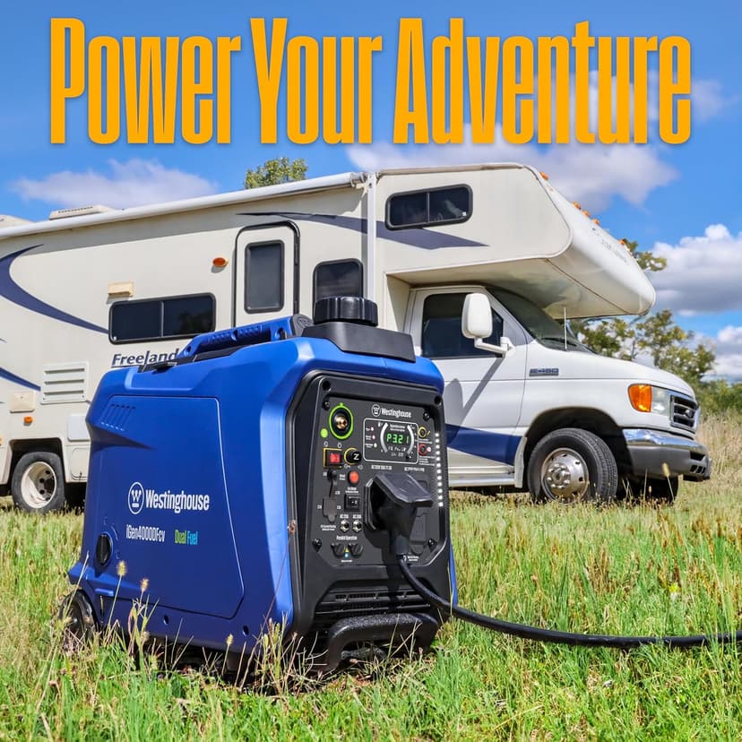 Westinghouse 4000 Peak Watt Super Quiet Dual Fuel Portable Inverter Generator, Wheel & Handle Kit, Gas & Propane Powered, RV Ready, CO Sensor, Parallel Capable