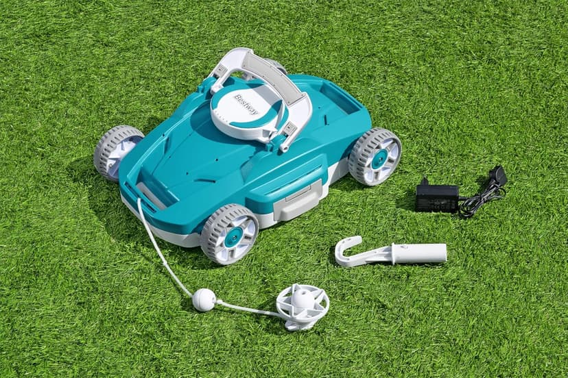 Bestway: AquaTronix: G200 Robotic Pool Vacuum - Cordless Debris Cleaning for Flat-Bottom in/Above Ground Swimming Pools, Maintenance Up to 538 SqFt