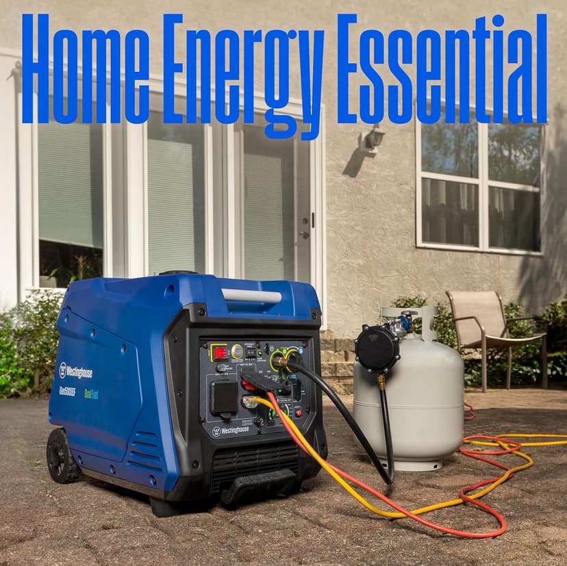 Westinghouse 5000 Peak Watt Super Quiet Dual Fuel Portable Inverter Generator, Remote Electric Start, Gas & Propane Powered, RV Ready 30A Outlet, Parallel Capable, Blue/Black