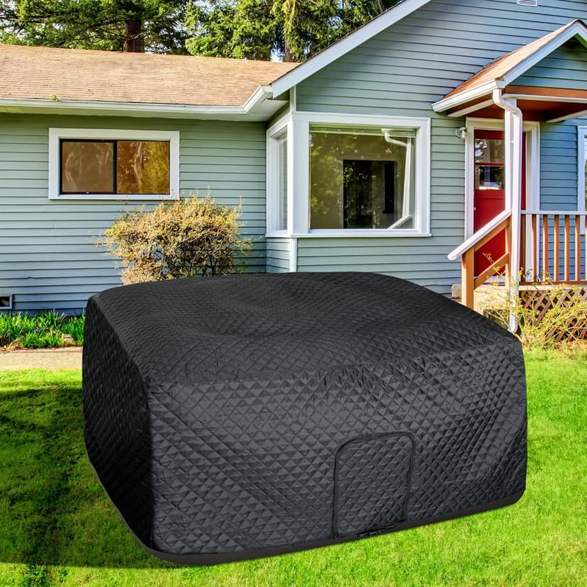 Tlswshsy 72''x27'' Square Insulated Inflatable Hot Tub Thermal Cover, Energy Efficient Hot Tub Cover with Zipper Door, Inflatable Hot Tub Full Coverage for Keeping Warm Extra Insulation and Dustproof