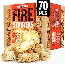 70 pcs Fire Starter for Indoor and Outdoor Use - Natural, Eco-Friendly Firelighter for Grills, Smokers, Fire Pits, Wood Stoves - Waterproof, All-Weather Charcoal Starter, Fire Starters for Campfires