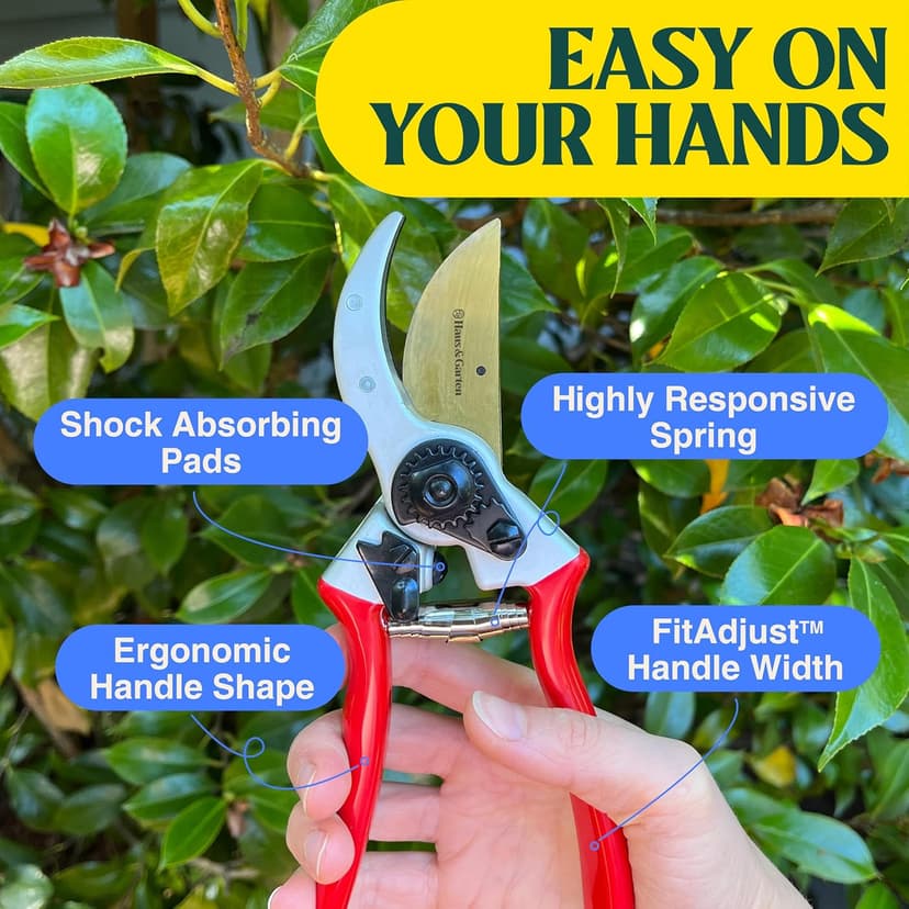 ClassicPRO 8.5" Professional Premium Titanium Bypass Pruning Shears - Use As Pruners, Garden Shears, Heavy Duty Handheld Pruning Shears For Gardening, Clippers, Pruner Scissor Tool