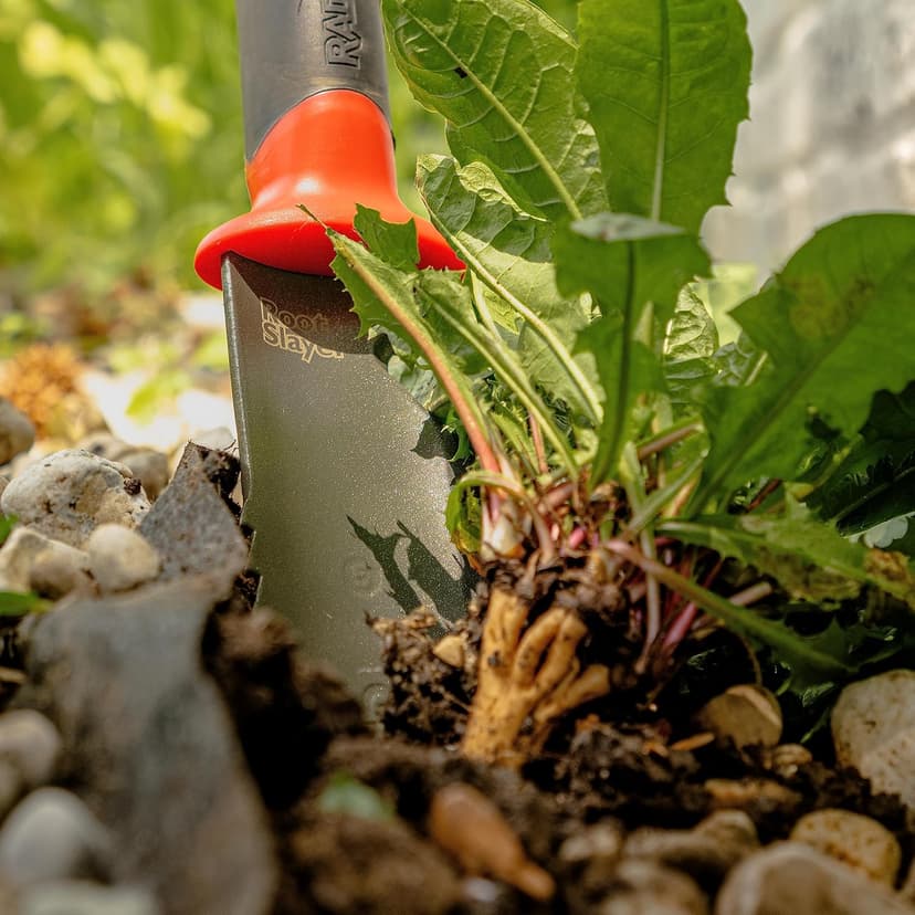 Radius Garden 22011 Root Slayer Shovel, Red & 16211 Root Slayer Soil Knife, Red