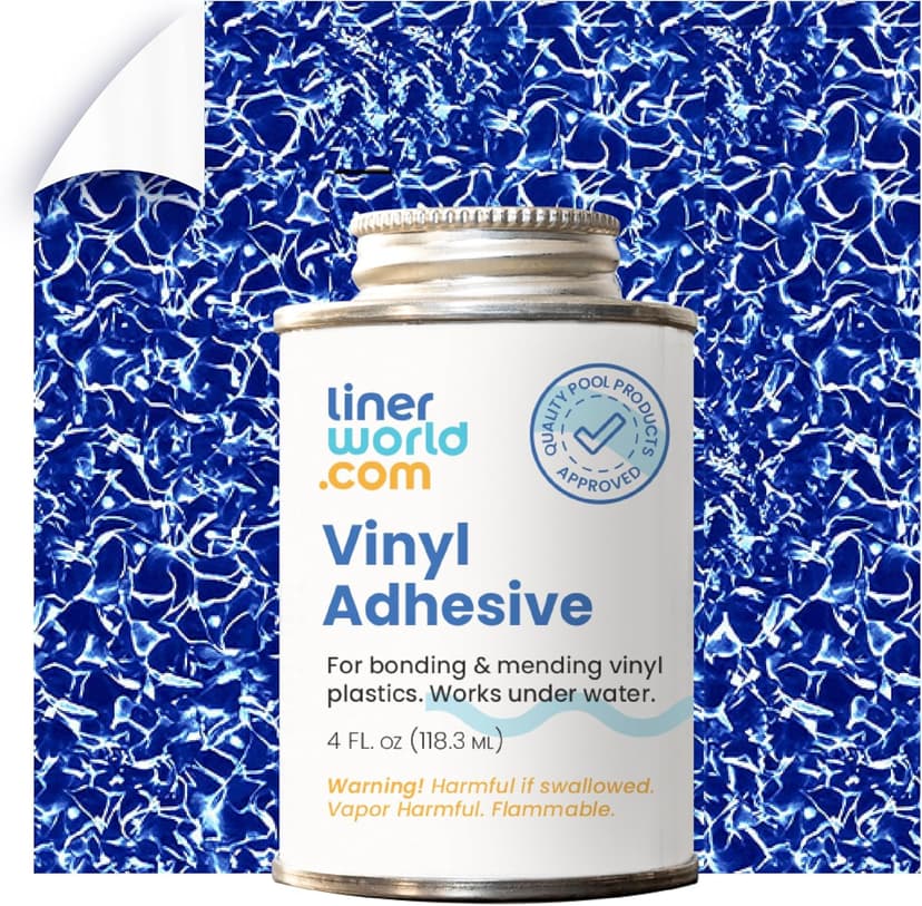 Swimming Pool Liner Patch Repair Kit with Extra Large 2'x2' Liner Sample Patch and 4oz Glue by LinerWorld