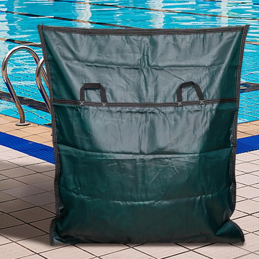 Adnee Pool Safety Cover Stowaway Bag with 4 Carry Handles,48x57 Inch Waterproof Pool Cover Storage Bag, Pool Cover Stowaway Bags for Pool Covers Packing