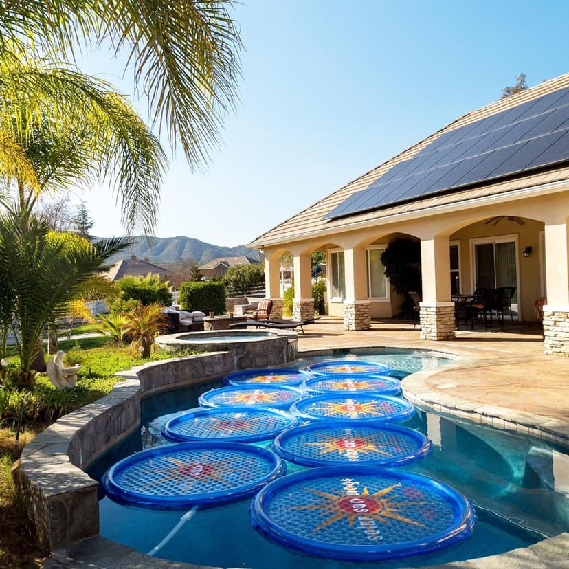 Solar Sun Rings UV Resistant Above Ground Inground Swimming Pool Hot Tub Spa Heating Accessory Circular Heater Solar Cover, Blue (3 Pack)