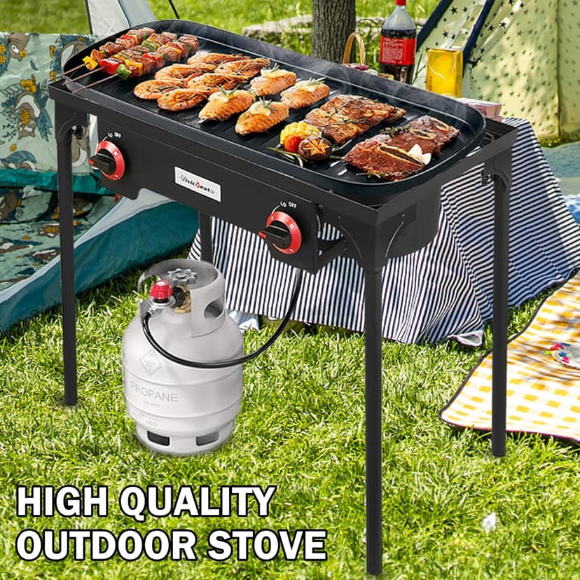 Vivicreate Propane Gas 20 PSIG high pressure regulator outdoor camping camp garden BBQ grill stove burner