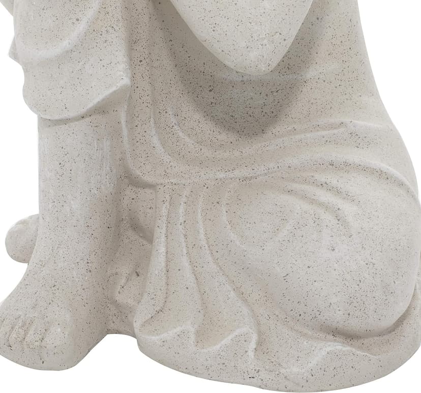 Deco 79 Magnesium Oxide Buddha Decorative Garden Sculpture Indoor Outdoor Meditating Garden Statue, Outdoor Sculpture 13" x 13" x 20", Gray