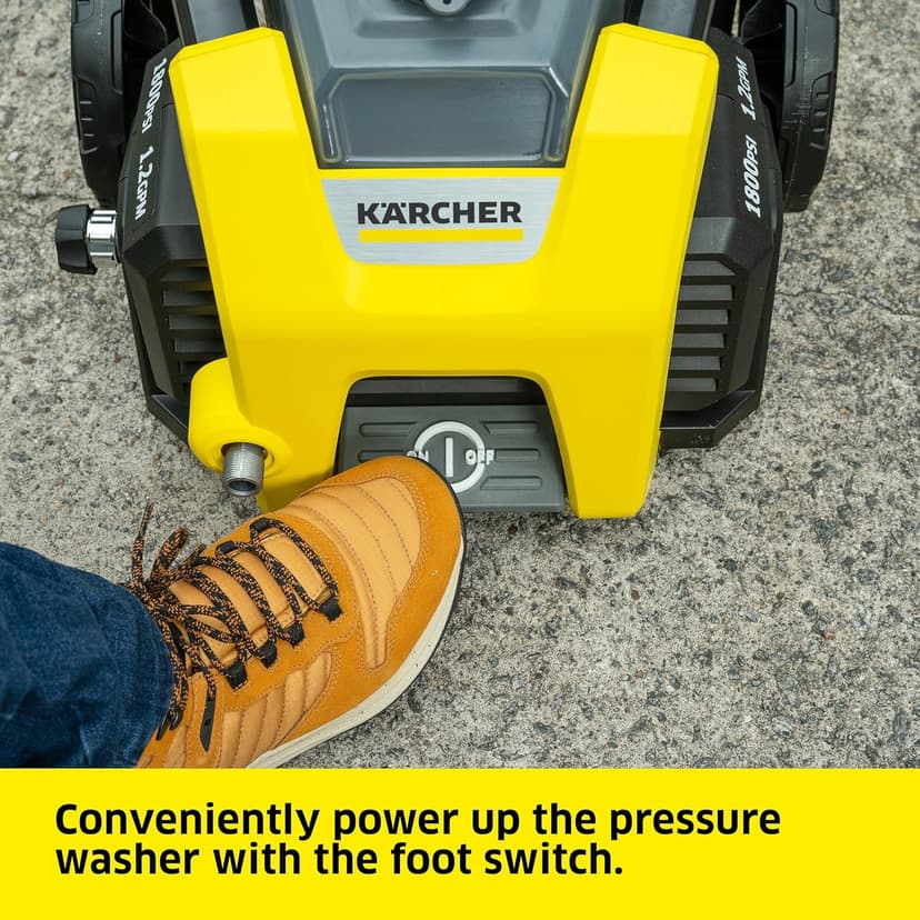 Kärcher Pressure Washer K1800PS, Max 2250 PSI, 3 Spray Nozzles, Detergent Tank, For Cars, Driveways, Siding, Patios, 1.46 max. GPM