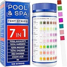 All-New 2024 Pool and Spa Test Strips 7 in 1 Quick SuperAccurate Swimming 150 Pool Test Kit - Hot Tub Test Strips & Pool Water Testing Strips for pH Chlorine Bromine Hardness Alkalinity Cyanuric Acid