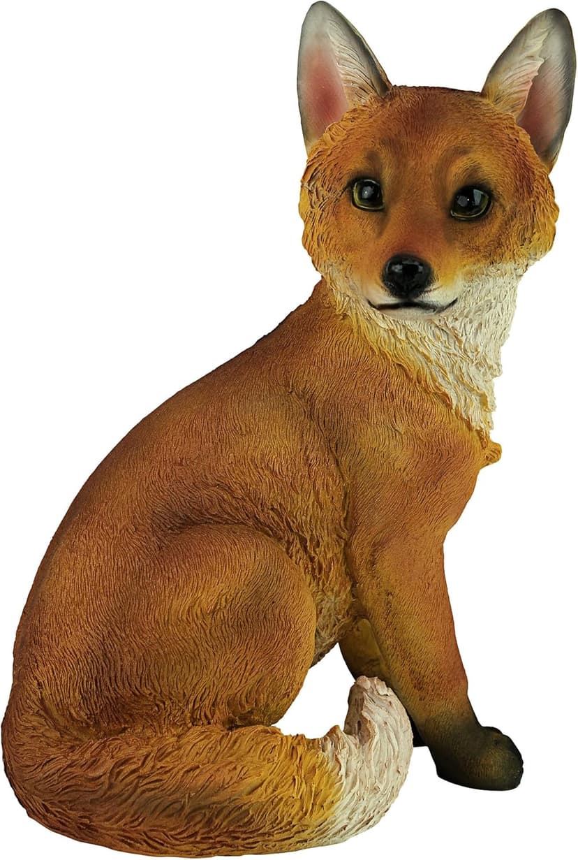 Design Toscano QL56241 Woodie The Woodland Fox Indoor/Outdoor Garden Animal Statue, 10 Inches Wide, 7 Inches Deep, 14 Inches High, Full Color Finish