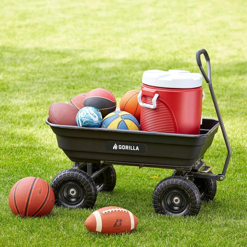Gorilla Carts Utility Cart with Steel Frame, 600 Pound Capacity, and 10 Inch Tires