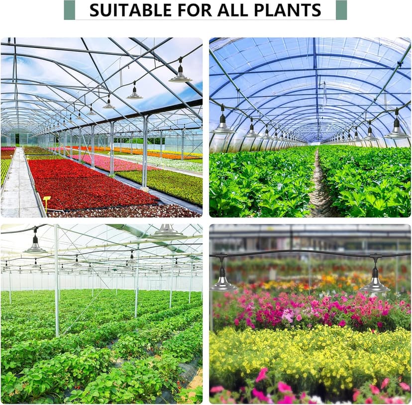 Outdoor Grow Lights for Greenhouse, Full Spectrum Greenhouse Grow Lights for Outdoor Plants, IP65 Waterproof String Grow Light Outdoor, UL Certified Daisy Chain LED Grow Light, 21.3FT