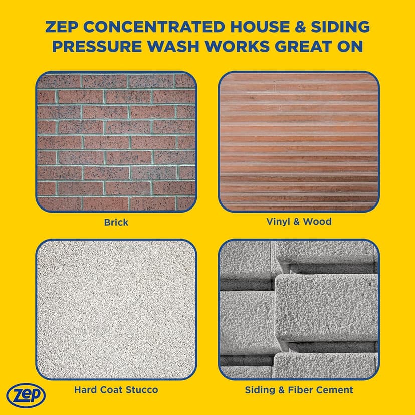 Zep House and Siding Pressure Wash Cleaner Concentrate - 1 Gallon (Case of 2) ZUVWS128 - Construction Grade Formula