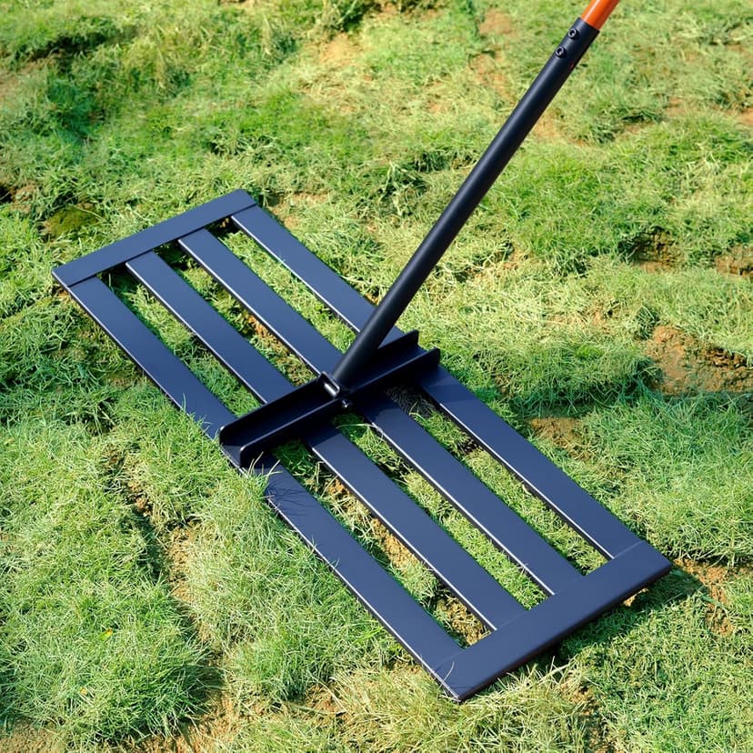 Lawn Leveling Rake-Lawn Leveling Tool-30” x 10” Ground Plate-78” Extra Long Handle for Yard Garden Lawn