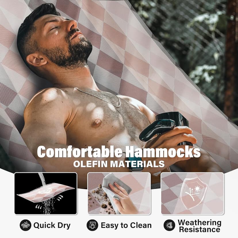 Patio Watcher 13 FT Quick Dry Textilene Hammock - Outdoor Double Hammock - Heavy Duty for Outside - 450 lbs Capacity - Rhomb