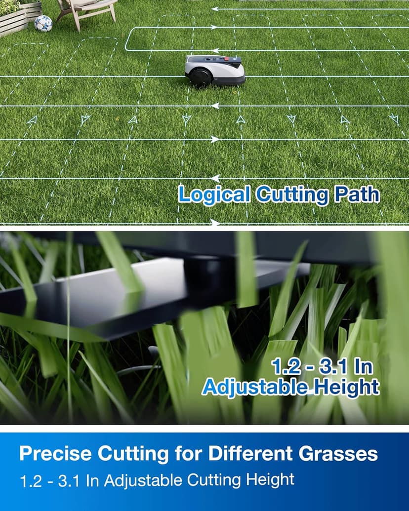 ECOVACS Goat O1000 RTK Robot Lawn Mower, 1/4 Acres Lawn Perimeter Wire Free RTK&Vision Robotic Lawnmower, Automated Mapping, APP Control, 3D Obstacle Avoidance, Zero-Edge Cutting
