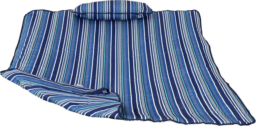Sunnydaze Polyester Quilted Hammock Pad and Pillow Set - Weather-Resistant - Breakwater Stripe