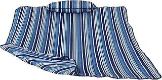 Sunnydaze Polyester Quilted Hammock Pad and Pillow Set - Weather-Resistant - Breakwater Stripe
