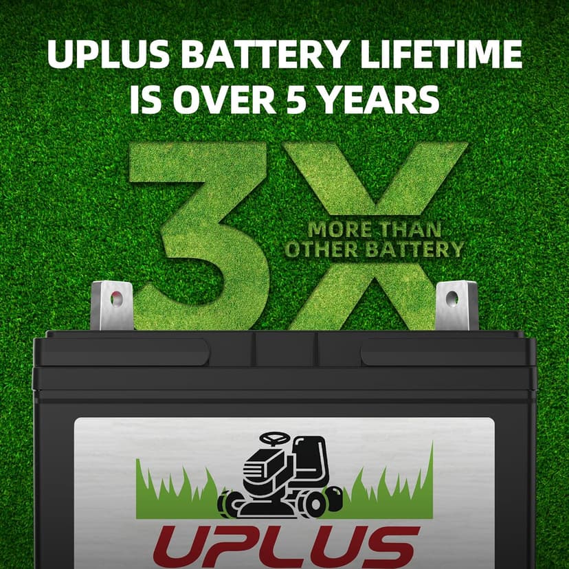 UPLUS U1 Riding Lawn Mower Battery, 12V 360CCA Garden Tractors Battery Maintenance Free AGM Batteries, Fit for John Deere, Cub Cadet, Husqvarna, Craftsman, Toro, Ariens, Poulan Pro and Troy-Bilt