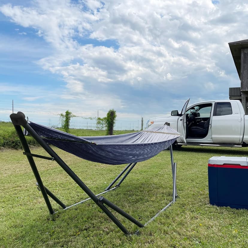 Tranquillo Uniki Hammock, Instant 30s Foldable Hammock Stand, 550 lbs Capacity Portable Hammock, 3-Year Warranty Sturdy Stand, Revolutionary Design No Screws Needed, Premium Carry Bag Included, Grey