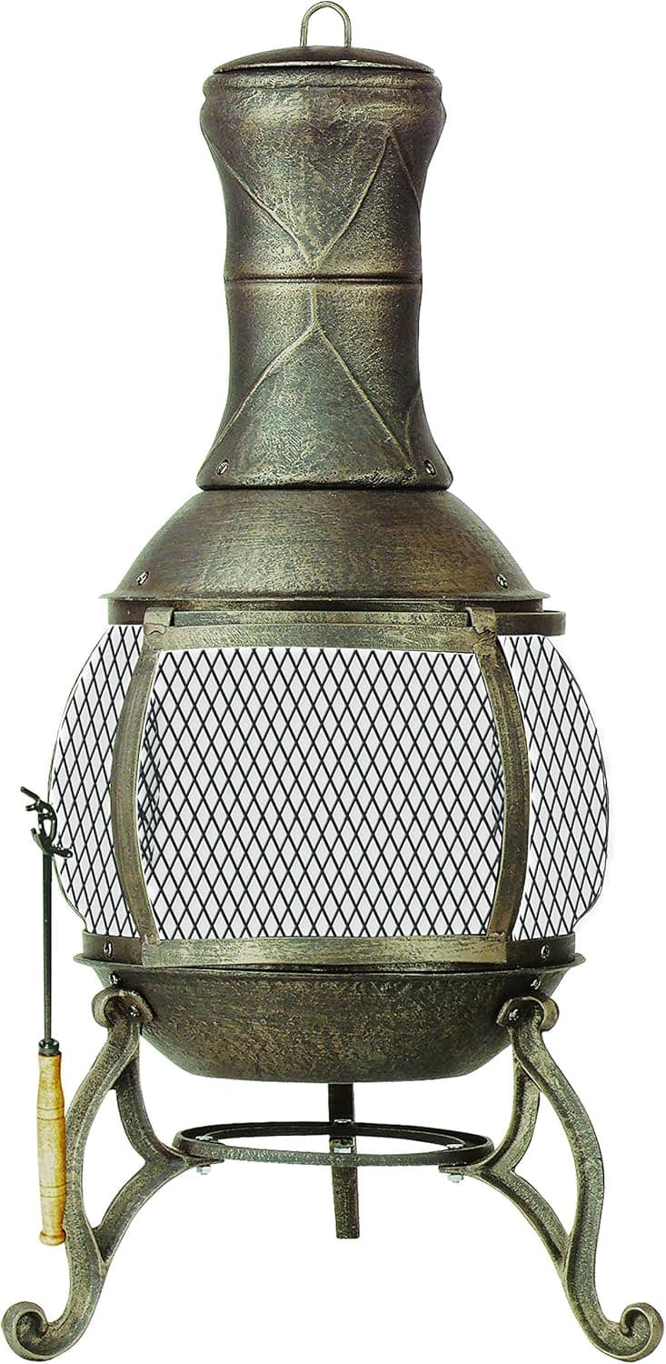 Deckmate Corona 3 Ft. High Outdoor Steel Chimenea Fireplace Model 28063