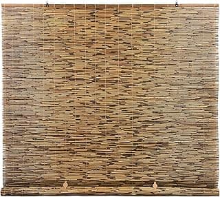 Radiance Cordless Bamboo Blinds - Waterproof Roller Shades for Porch, Patio & Interior Windows - Roll-up Bamboo Shades for Inside Mount - Indoor & Outdoor Privacy Screen, Cocoa, 72"W x 72"L - 3370772E