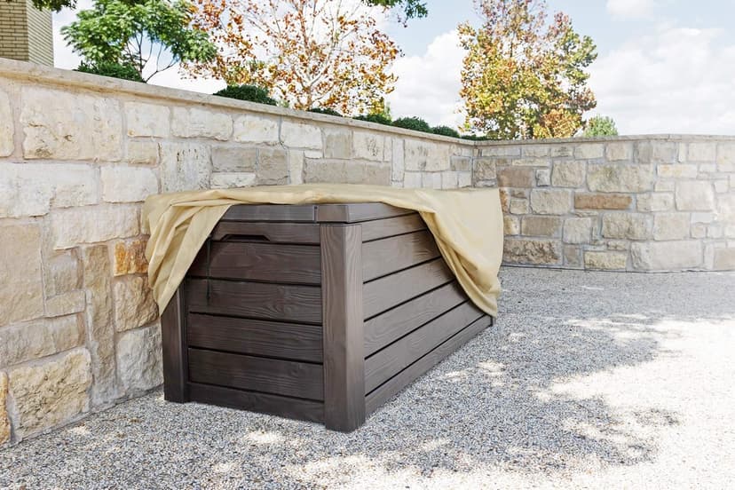 Sturdy Covers Deck Box Defender Cover - All-Season Outdoor Deck Box Cover (Black, Large)