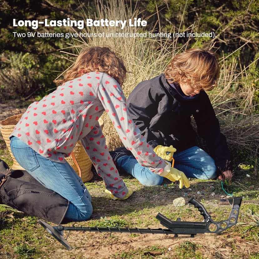 Bounty Hunter Gold Digger Metal Detector for Kids with Trash Elimination and Sensitivity Controls – Lightweight Design for Coins, Relics, Jewelry, and Gold Detection
