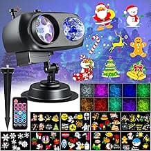 Christmas Projector Lights Outdoor, Upgrade Holiday Projection Light with Remote, 3D Ocean Wave & 72 HD Patterns, Waterproof Snowflake Projector for Xmas Party Yard Decor