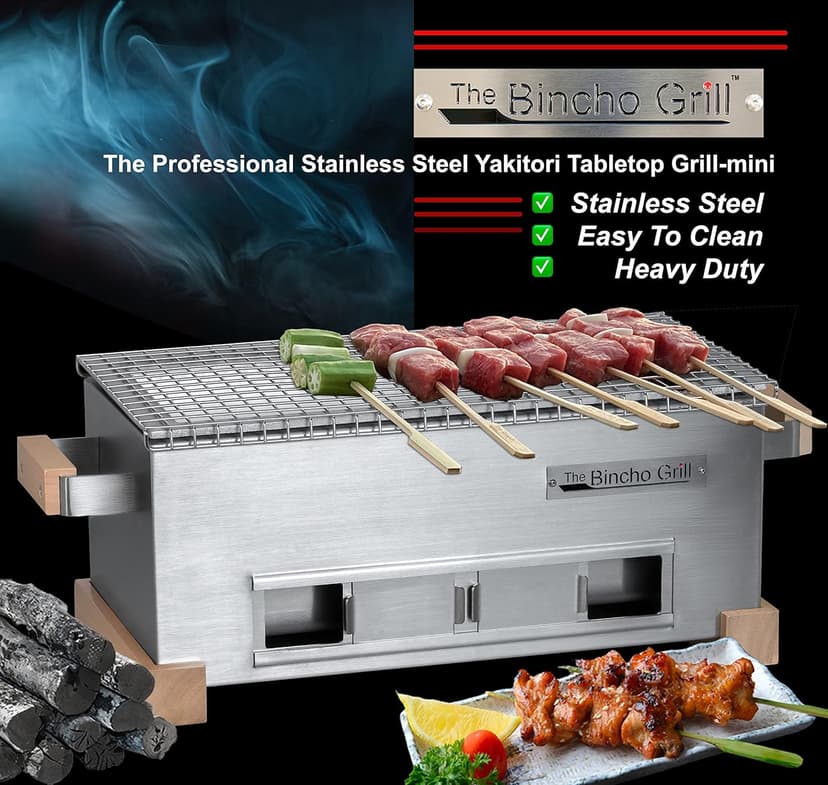 MG-168 Yakitori Tabletop Charcoal Grill-Mini Japanese Style Hibachi