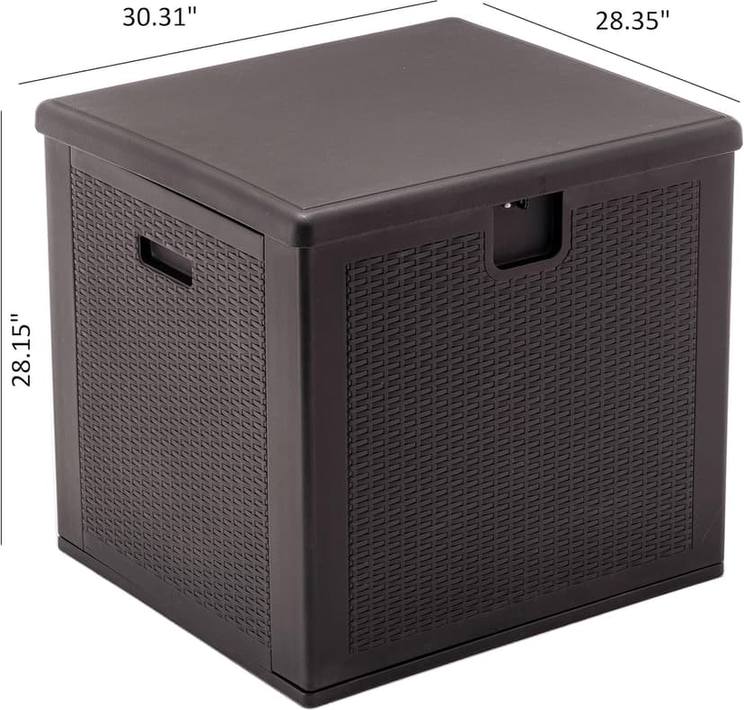 BTEXPERT 80 Gallon Large Deck Box Outdoor Storage Container for Patio Furniture Garden Tools Cushions Pool Supplies Sports Equipment Waterproof Lockable Steel Metal insert rod UV Resistant Resin