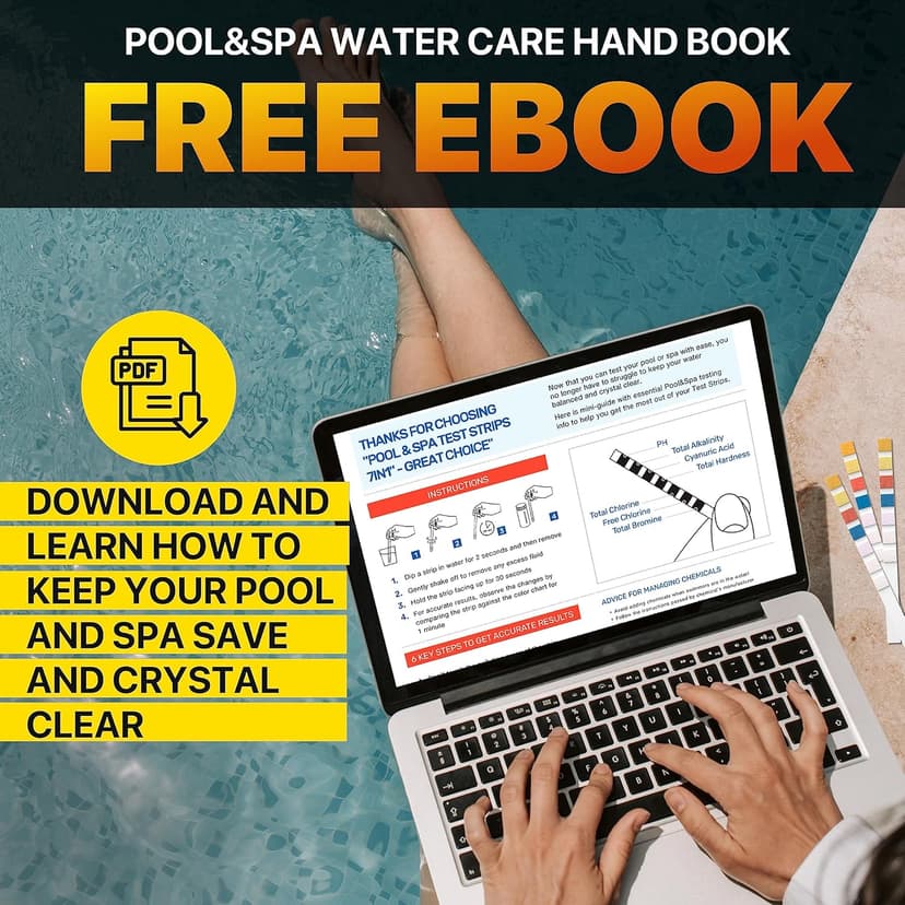 All-New 2024 Pool and Spa Test Strips 7 in 1 Quick SuperAccurate Swimming 150 Pool Test Kit - Hot Tub Test Strips & Pool Water Testing Strips for pH Chlorine Bromine Hardness Alkalinity Cyanuric Acid