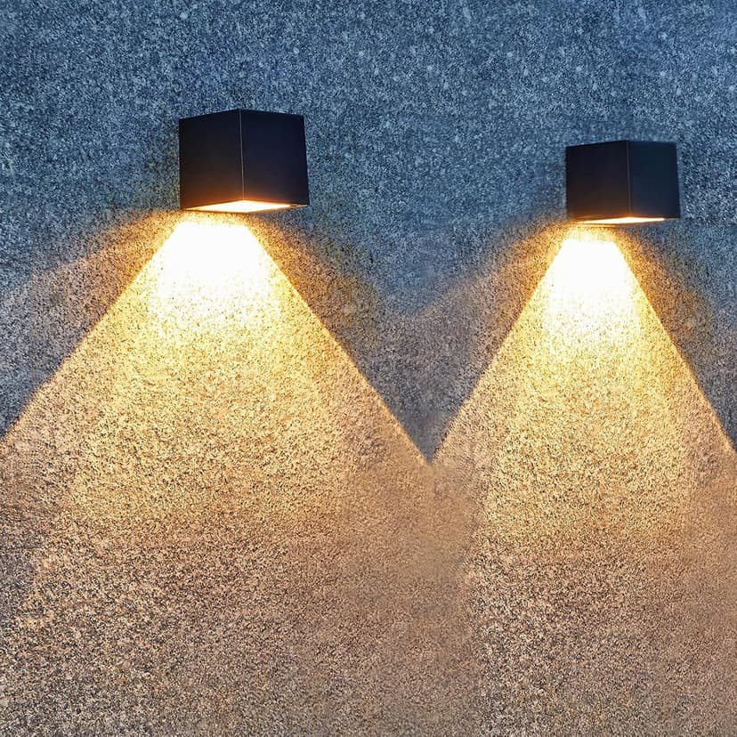 LUHLEE Solar Wall Lights - Modern Outdoor Square Solar Sconce Lights, IP65 Waterproof, Perfect for House Wall, Porch, Garden, Yard, Patio, Fence Decor