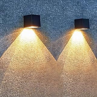 LUHLEE Solar Wall Lights - Modern Outdoor Square Solar Sconce Lights, IP65 Waterproof, Perfect for House Wall, Porch, Garden, Yard, Patio, Fence Decor