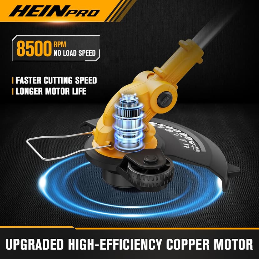 Cordless String Trimmer Compatible with Dewalt 20V Battery, 12-Inch Weed Wacker Cordless, Auto Line Feed, Electric Weed Eater Battery Powered, Grass Trimmer with 2 Replacement Spool