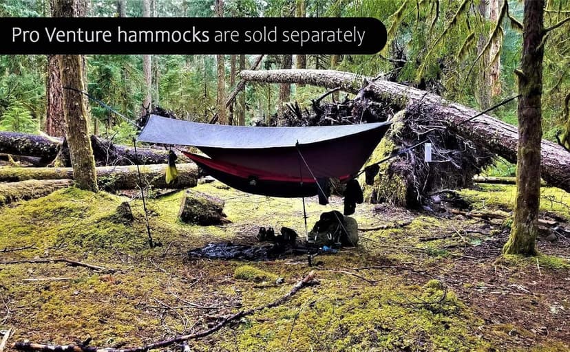 Waterproof Hammock Rain Fly [12ft x 9ft] - Portable Large Camping Tarp - Premium Lightweight Ripstop Nylon Cover - Fast Set Up + Accessories - A Camping Gear Essential! 12x9 ft HEX Shape