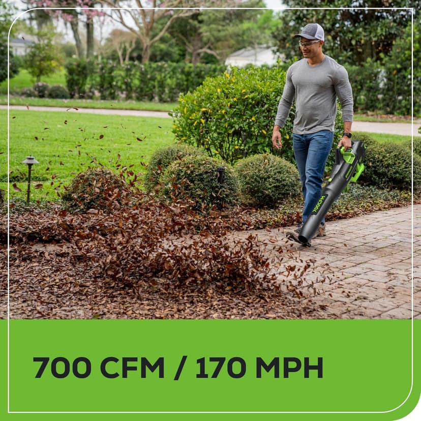 Greenworks 80V 700 CFM Cordless Leaf Blower - Commercial-Grade Power, 45-Min Rapid Charger for Wet Leaves & Heavy Debris (Includes 2.5Ah Battery)